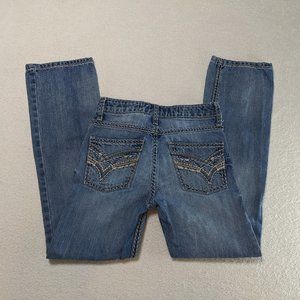 2/20* Rock47 by Wrangler Blue Denim Jeans w/Embroidery - size 11 Reg Unisex Kid